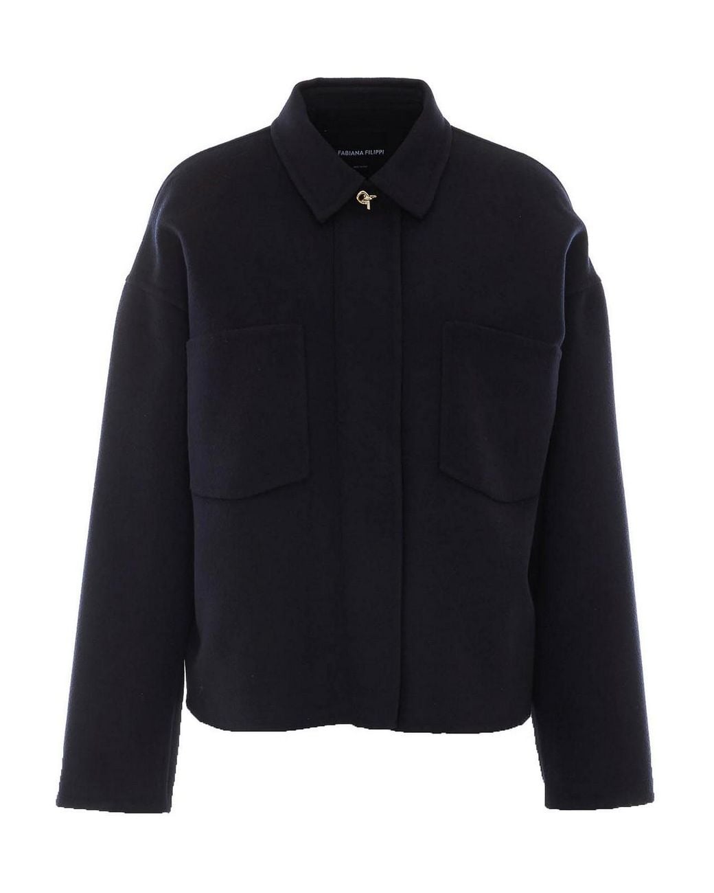 Fabiana Filippi Blue Jacket With Frontal Zip Closure