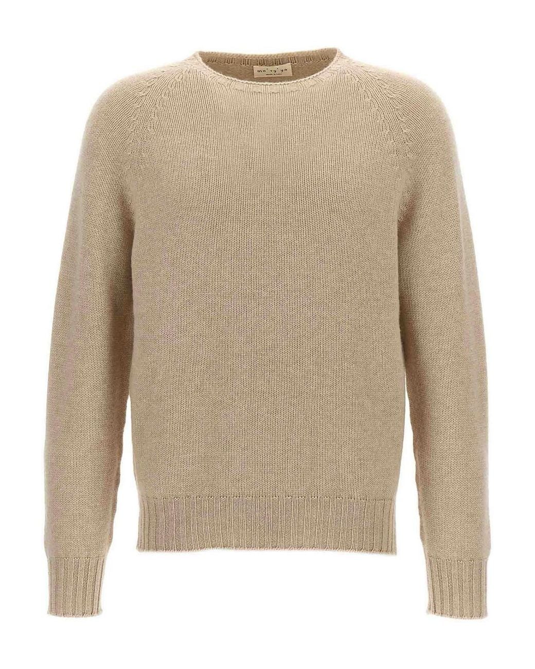 Ma'ry'ya Natural Crew-Neck Sweater for men