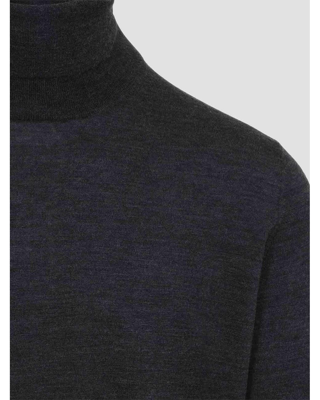 Brunello Cucinelli Blue Brunelli Cucinelli Wool Cashmere Turtleneck for men