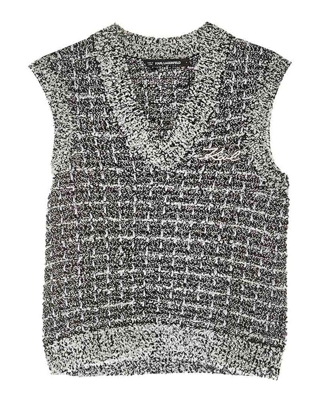Karl Lagerfeld Gray Boucle Vest