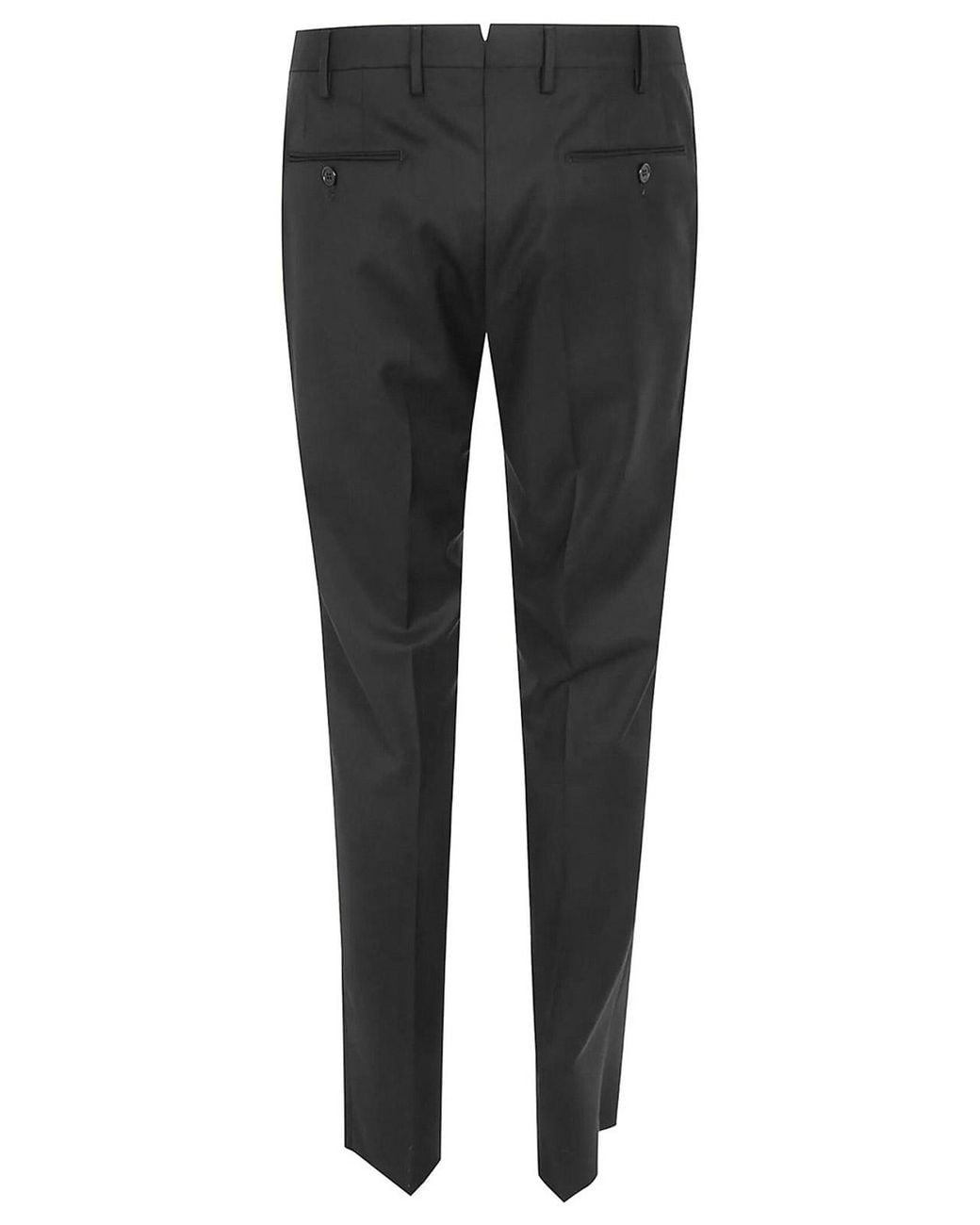 Incotex Black Pleated Wool Tailored Trousers for men