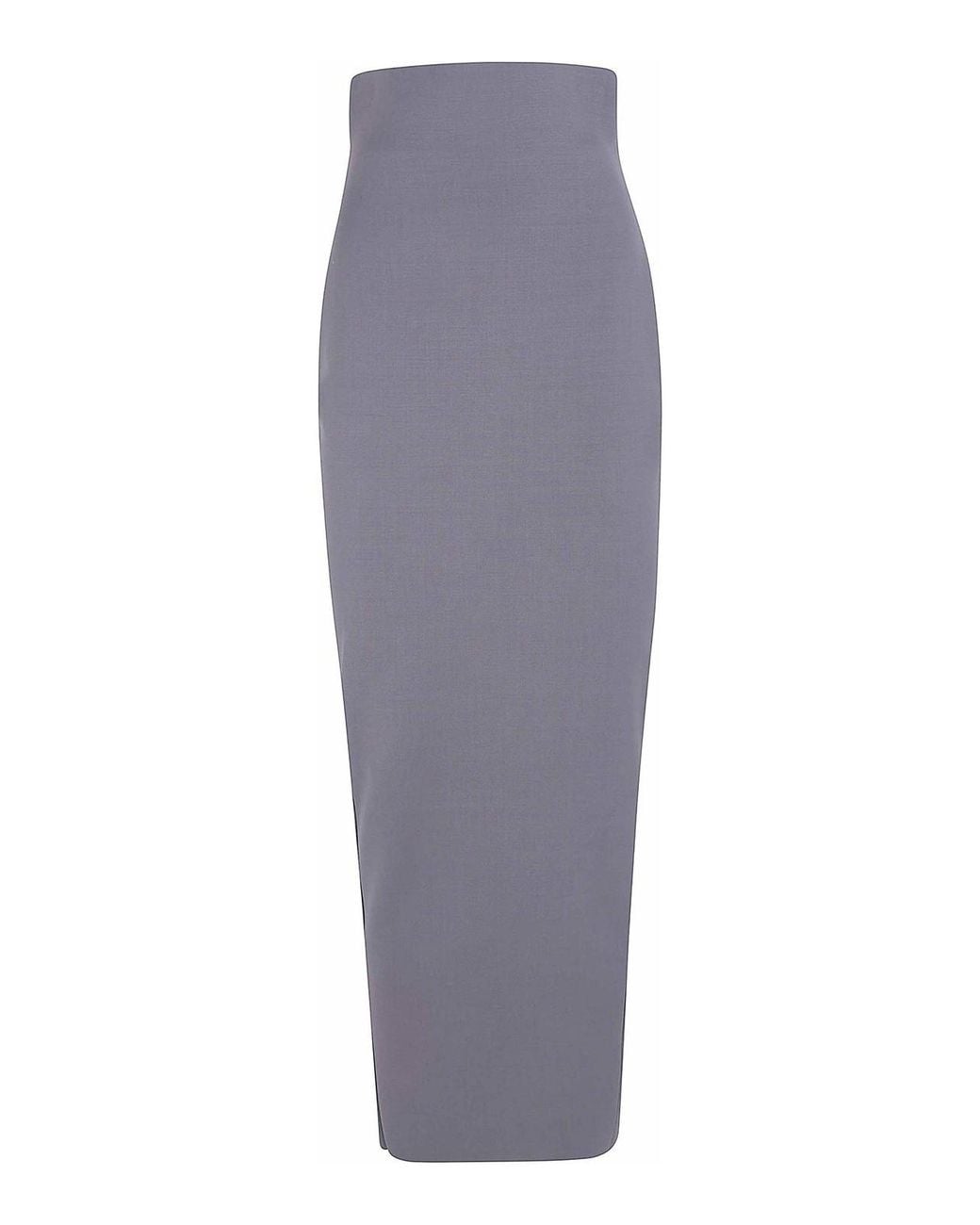 Rick Owens Gray Zipped Raw-Hem Maxi Skirt