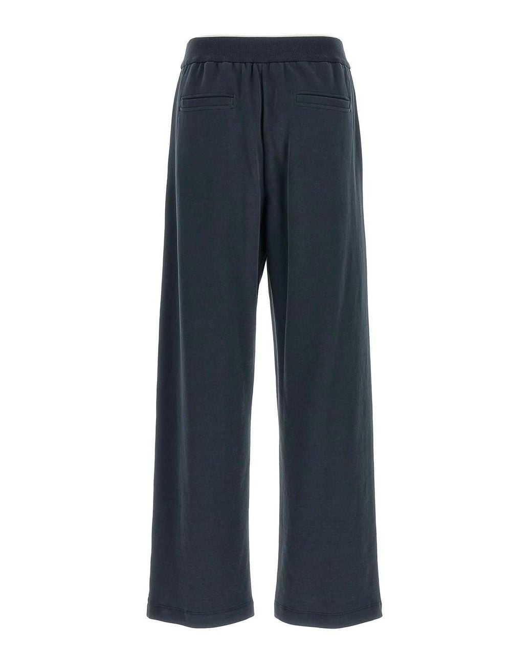 Brunello Cucinelli Blue Front-Stitched Jogger Trousers