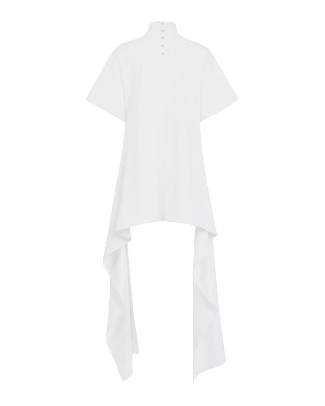 Alaïa White Asymmetrical Cotton Jersey T-Shirt