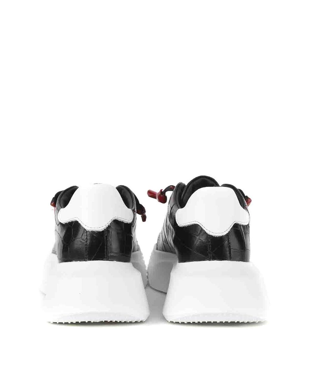 Giuliano Galiano Black Leather Sneakers for men
