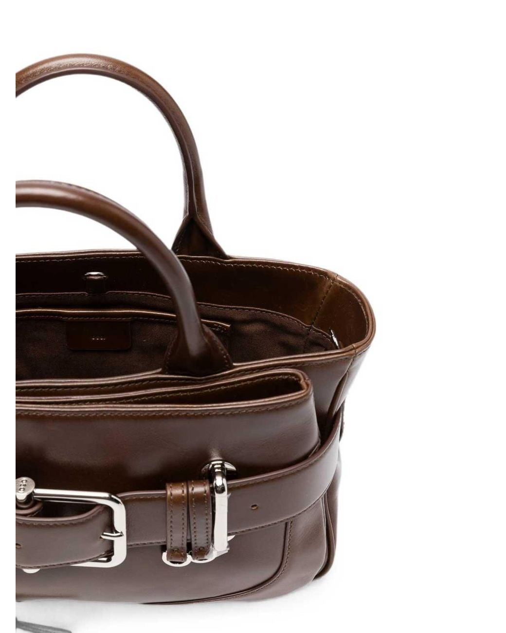 OSOI Brown Tote Bocle Mini Bag