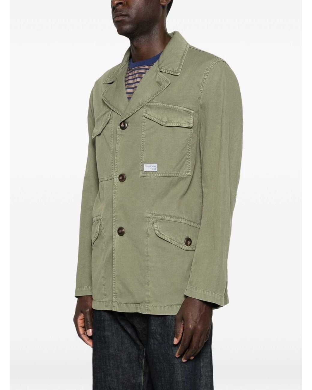 Fay Green Jacket With Logo Patch for men