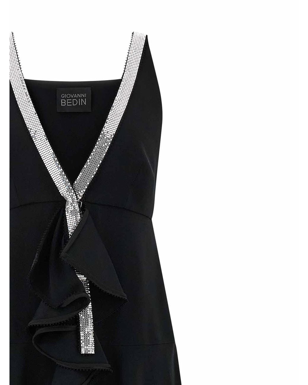 Giovanni bedin Black Ruffle Dress