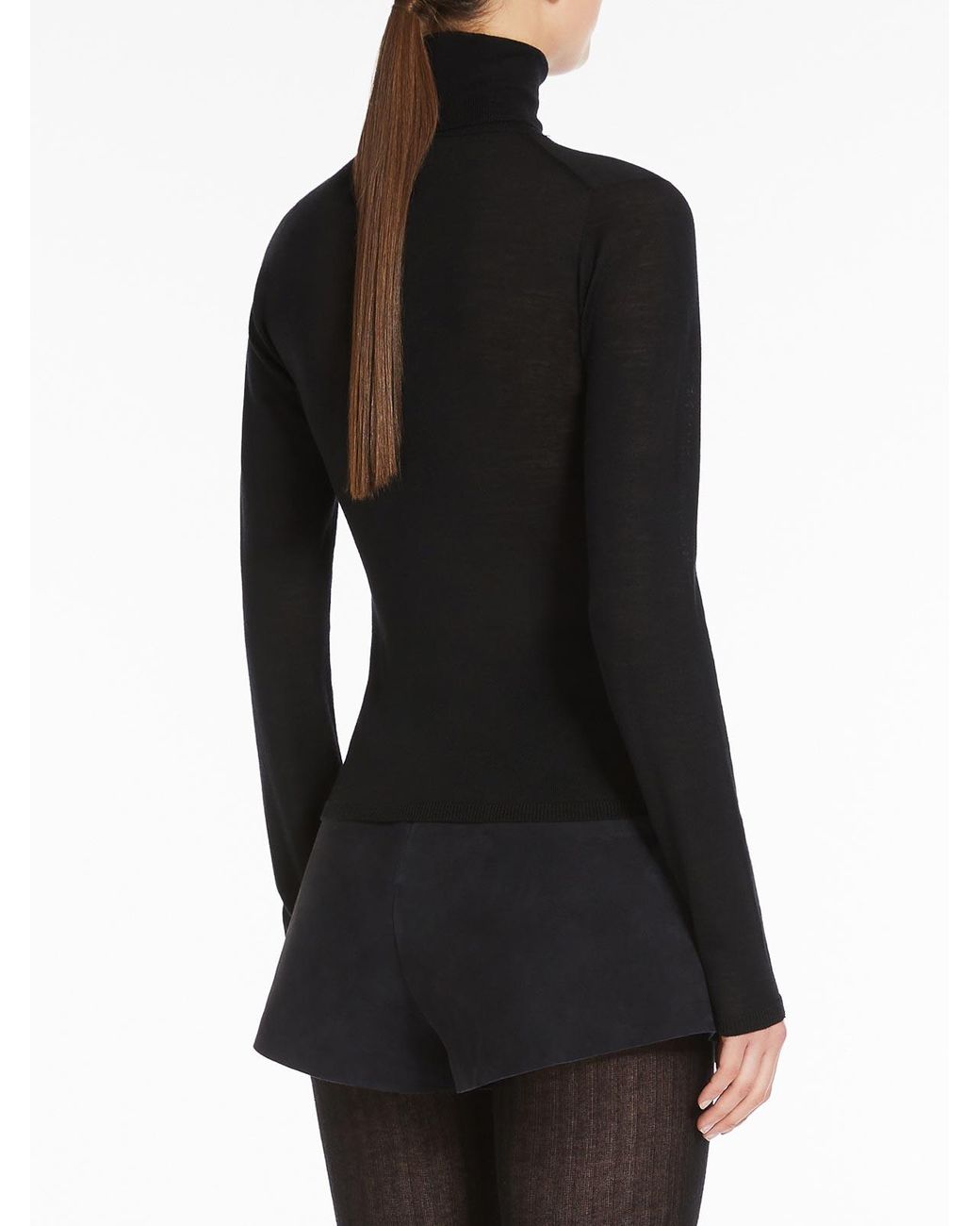 Max Mara Black Adda Cashmere Yarn Turtleneck