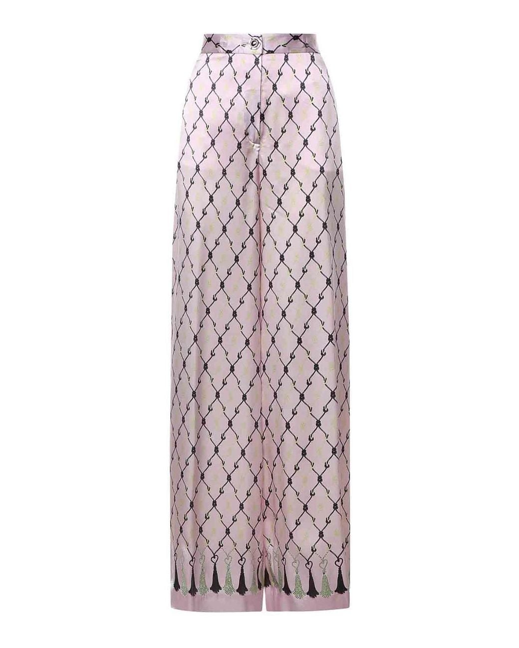 Genny Purple Printed Silk Trousers