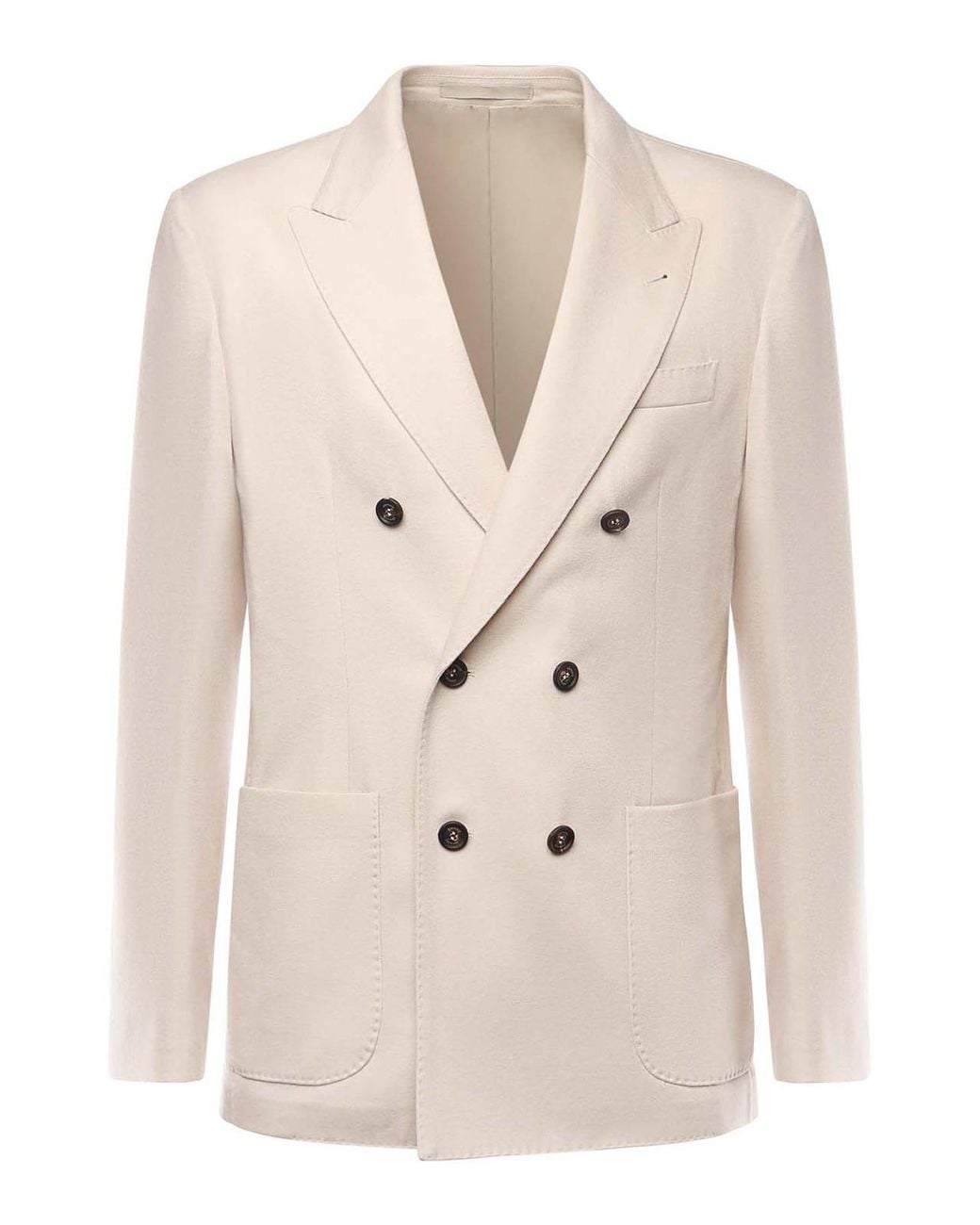 Eleventy Natural Double-Breasted Wool Jacket for men