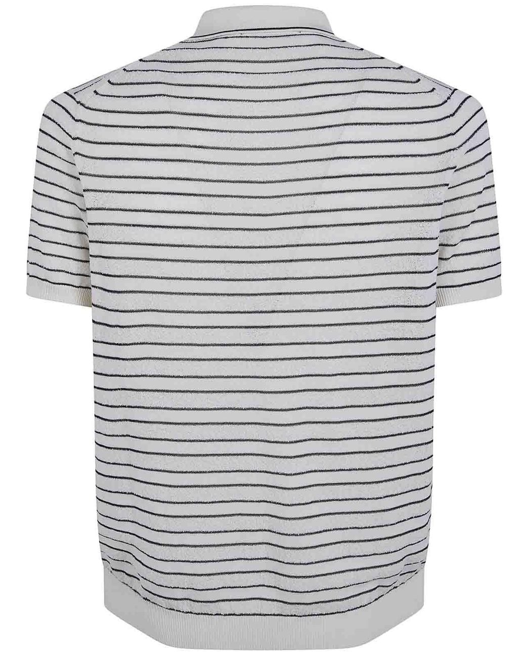 Nuur Gray Striped Short Sleeved Polo Neck T-Shirt for men