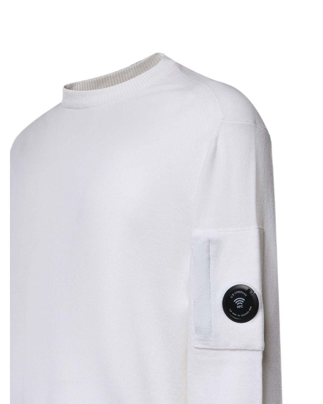 C P Company White Crew-Neck Sweater for men