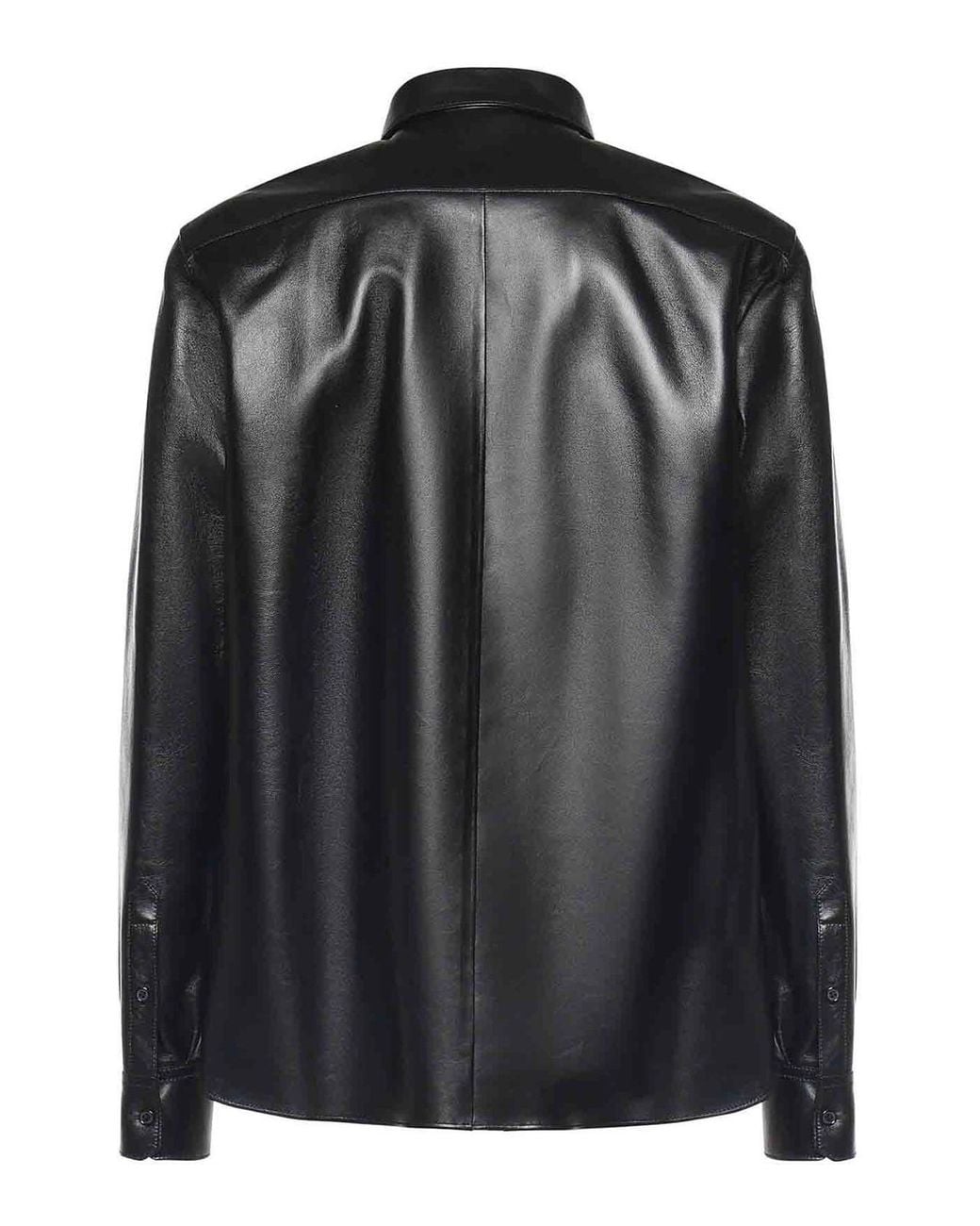 Dolce & Gabbana Black Leather Overshirt for men