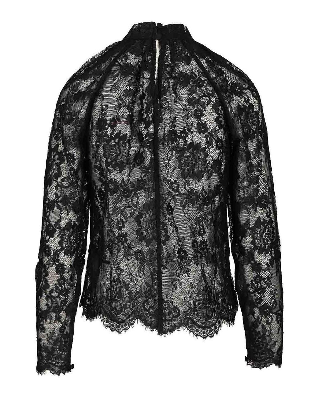 Self-Portrait Black Lace Blouse