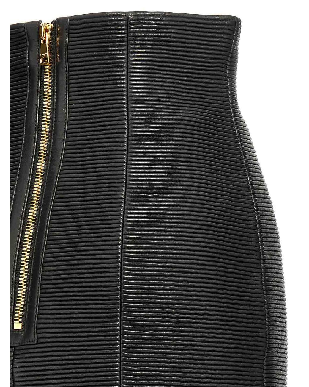 Balmain Black 'Hw Rolled' Skirt