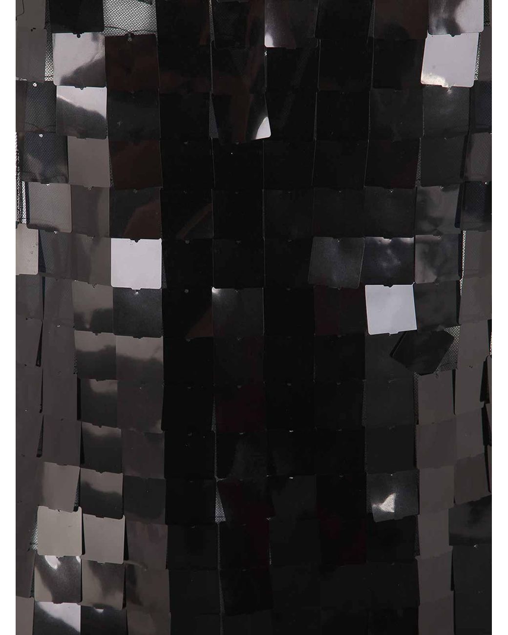 Maria Calderara Black Corazza Macro Square Sequins On Tulle Dress