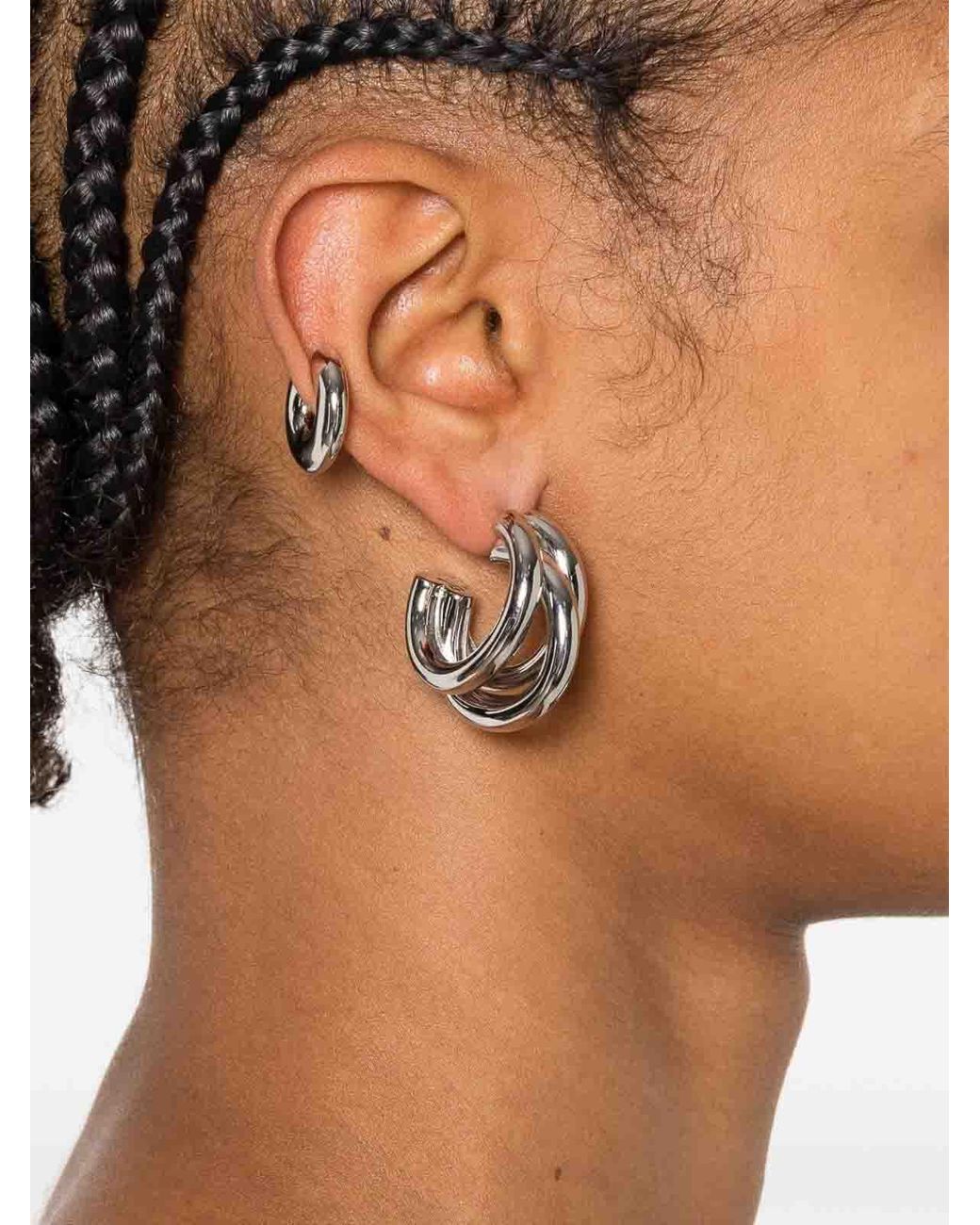 Rabanne White Earrings And Bangle Set