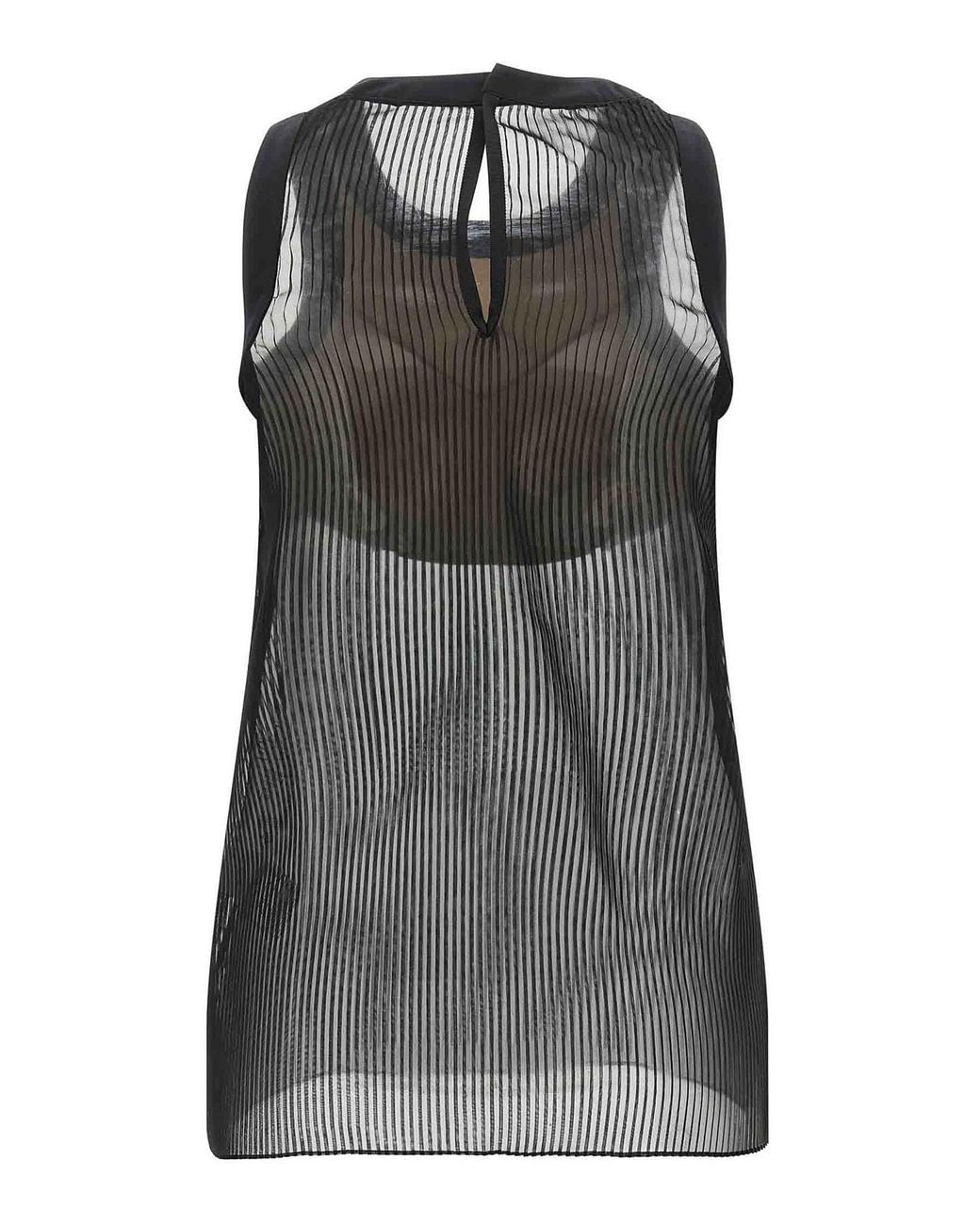 Sacai Black Chiffon Top