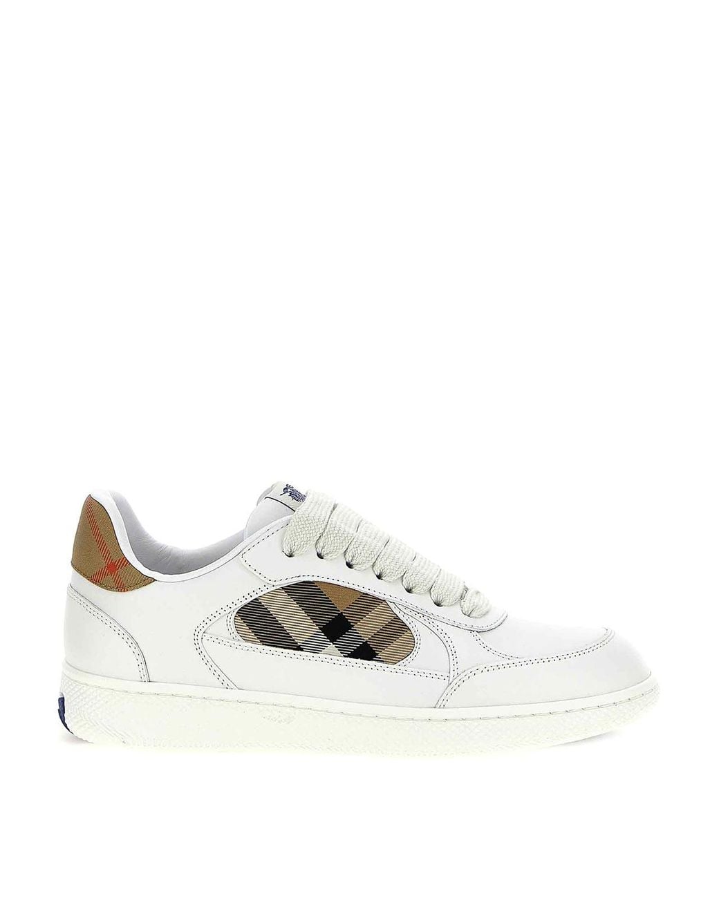 Burberry White Sneakers Street Style Padded Collar