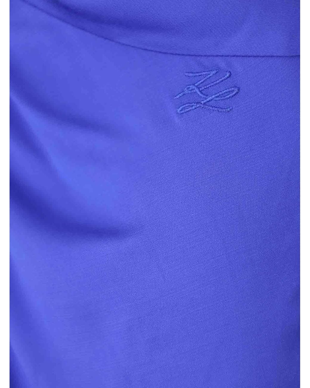 Karl Lagerfeld Blue Rouched Maxi Dress