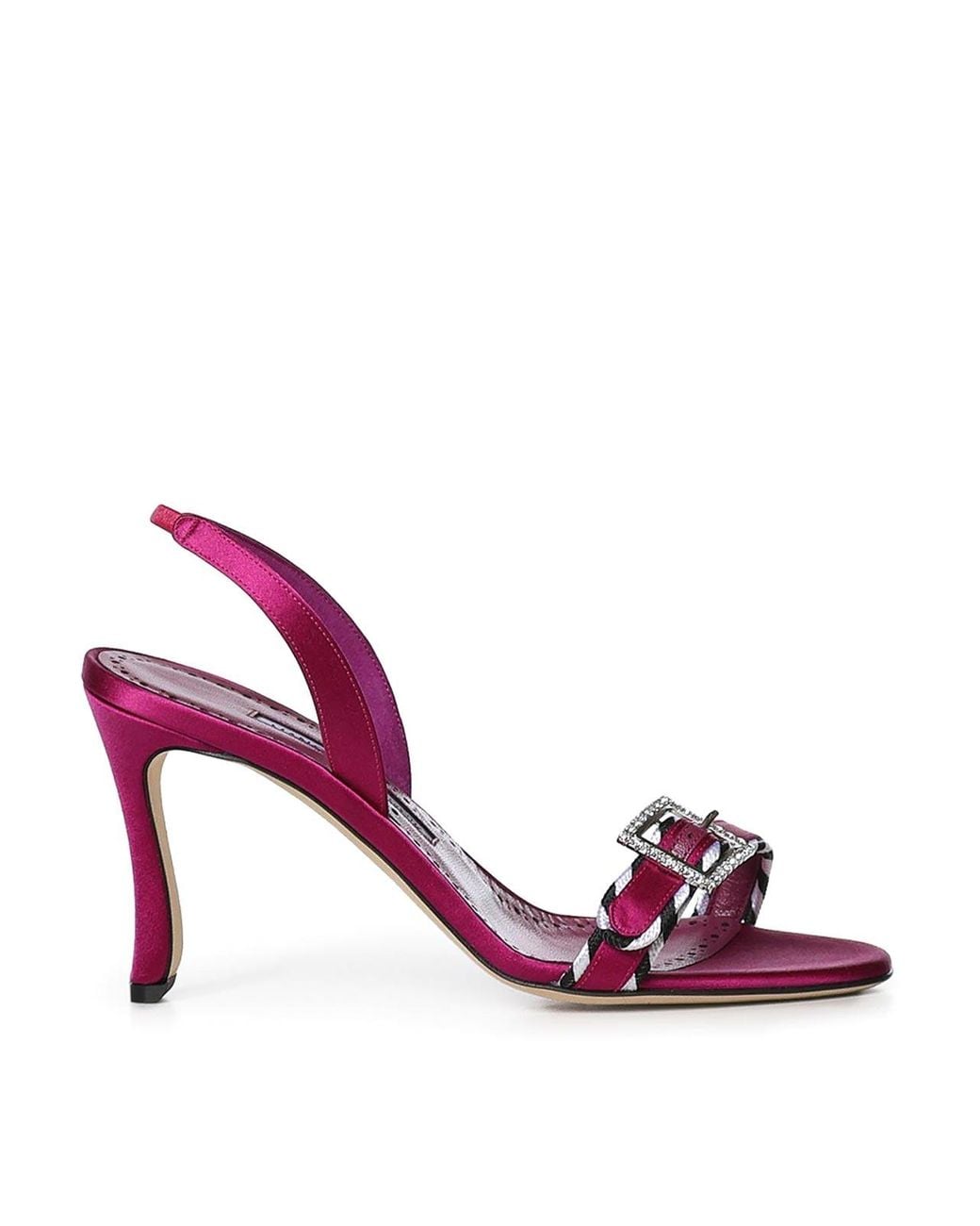 Manolo Blahnik Pink Sumbasan Satin Sandals