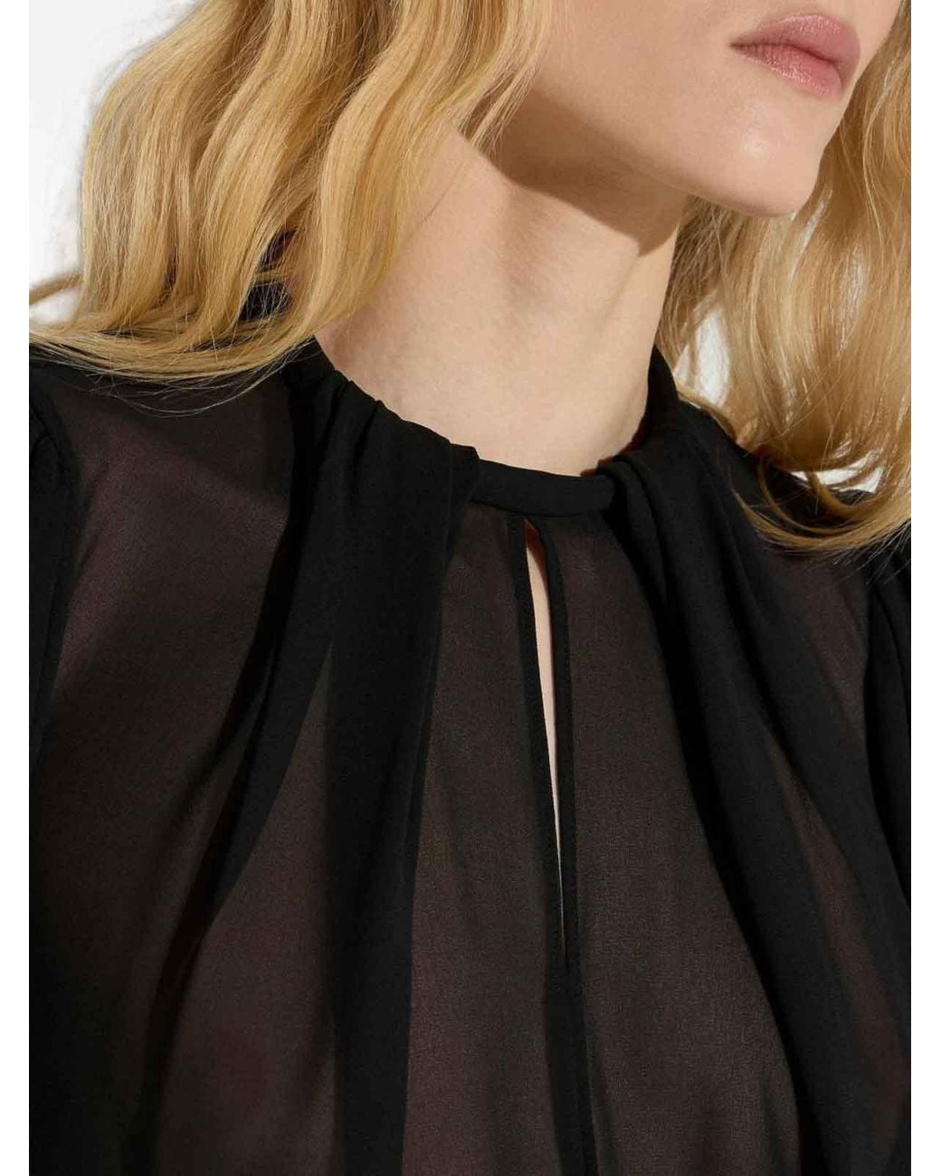 Elisabetta Franchi Gray Long Sheer Shirt