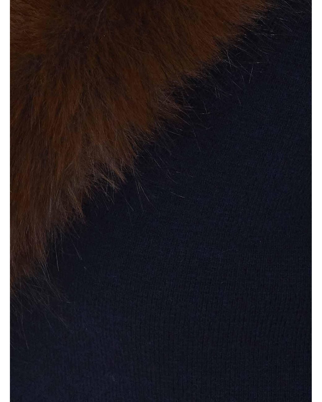 Self-Portrait Blue Faux Fur Cardigan