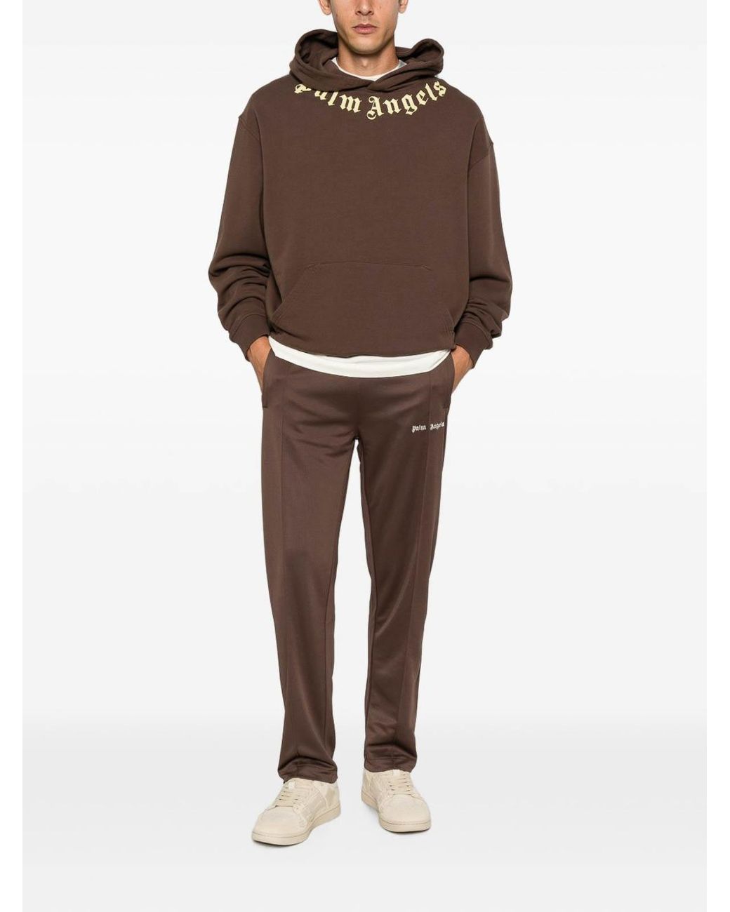 Palm Angels Brown Cotton Hoodie for men