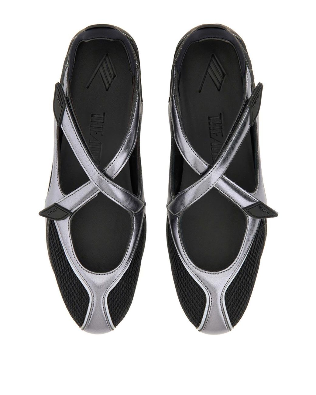 The Attico Black 'floor 01' Ballet Flats