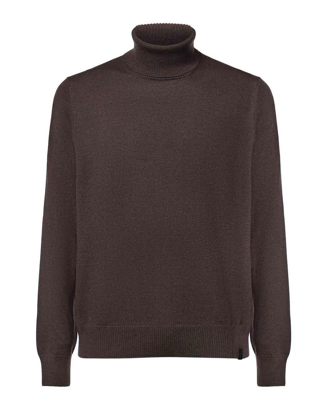 Fay Brown Merino Wool Turtleneck for men