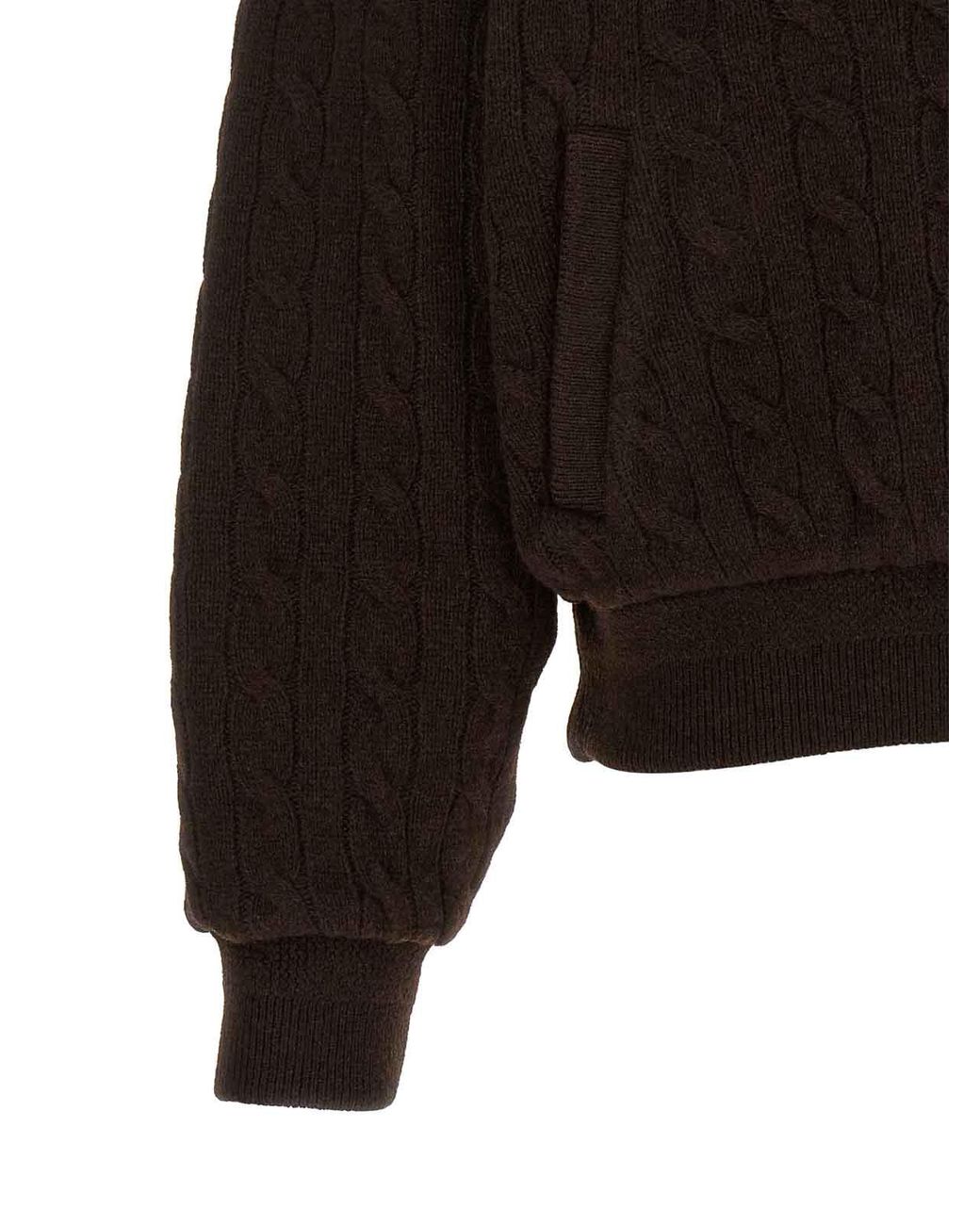 Polo Ralph Lauren Black Braided Bomber Jacket