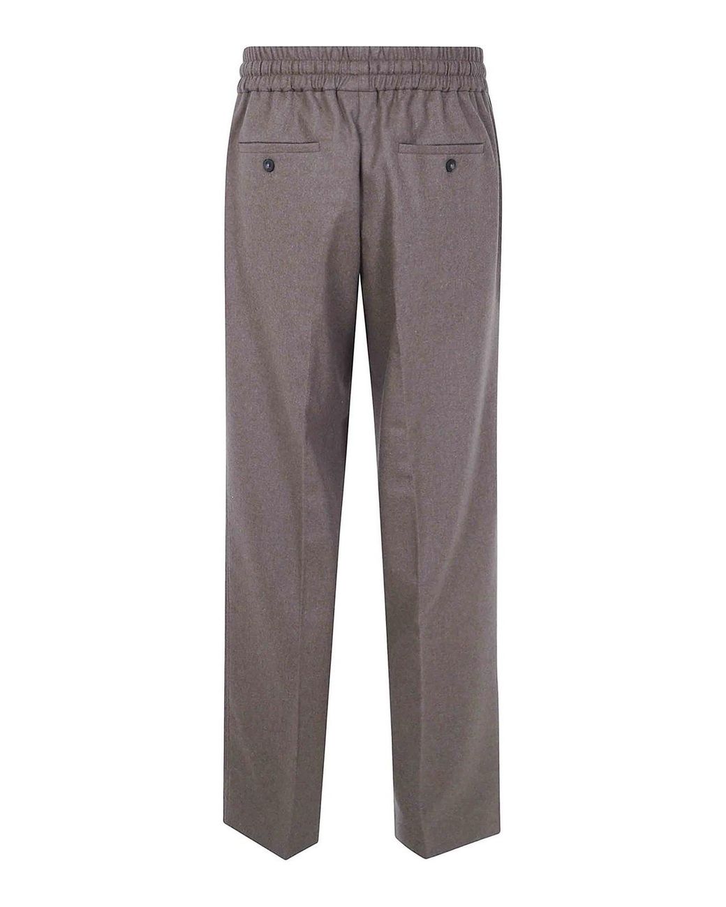 Drole de Monsieur Gray Elastic Waist Flannel Pants for men