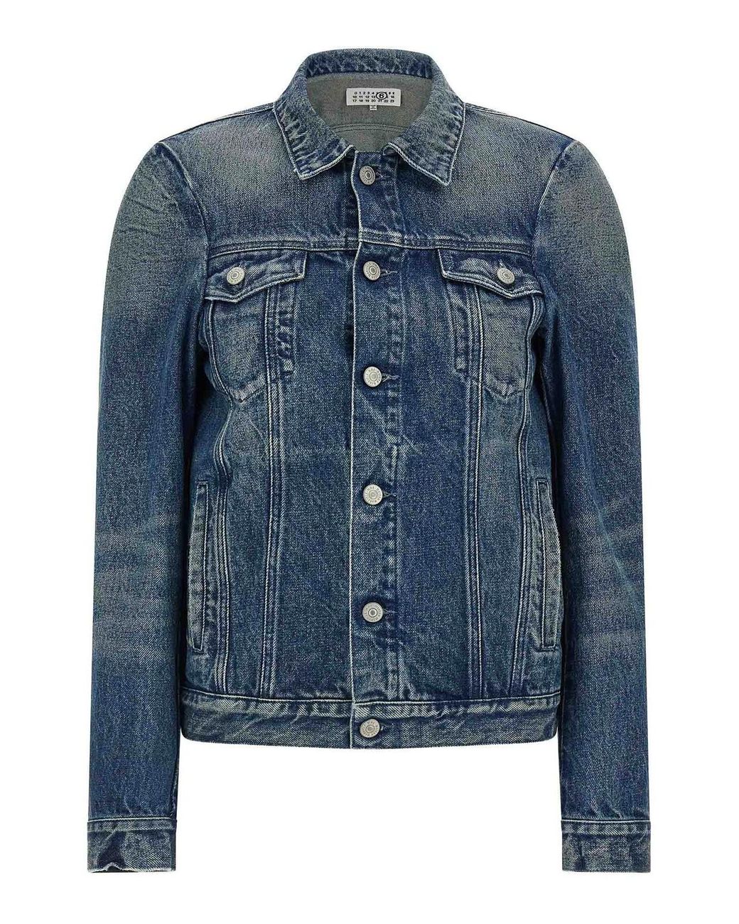 MM6 by Maison Margiela Blue Numeric Signature Mm6' Jacket