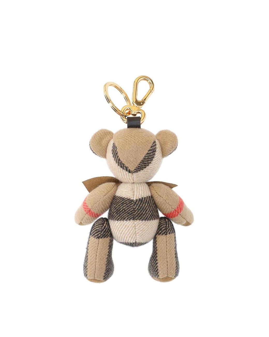 Burberry White Thomas Bear Keychain Charm