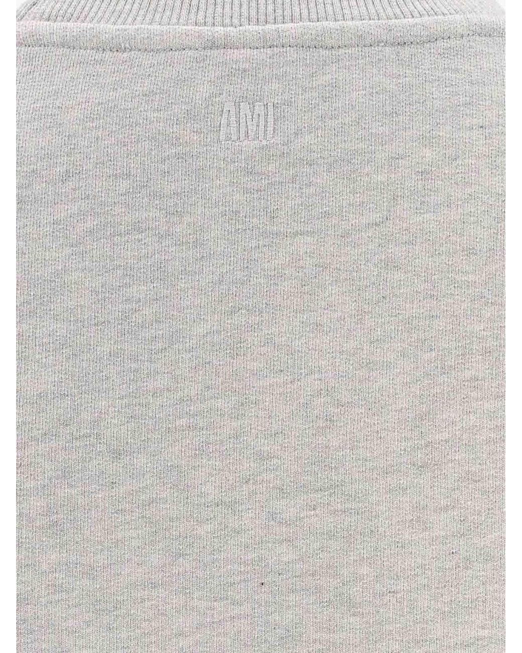 AMI White Crewneck Sweatshirt