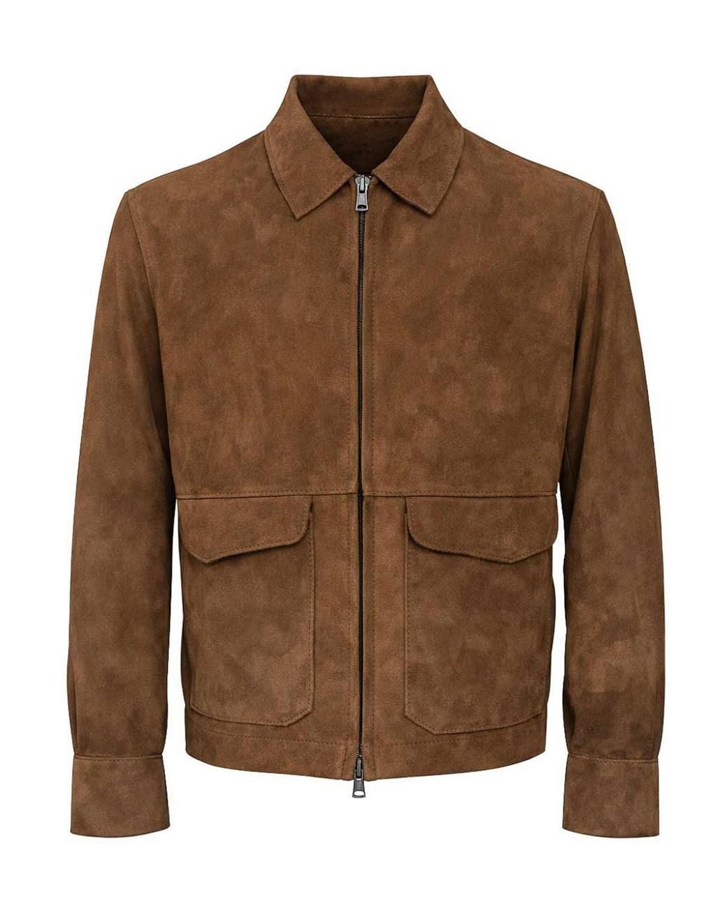 Franzese Collection Brown Taupe Bonded Suede Jacket for men