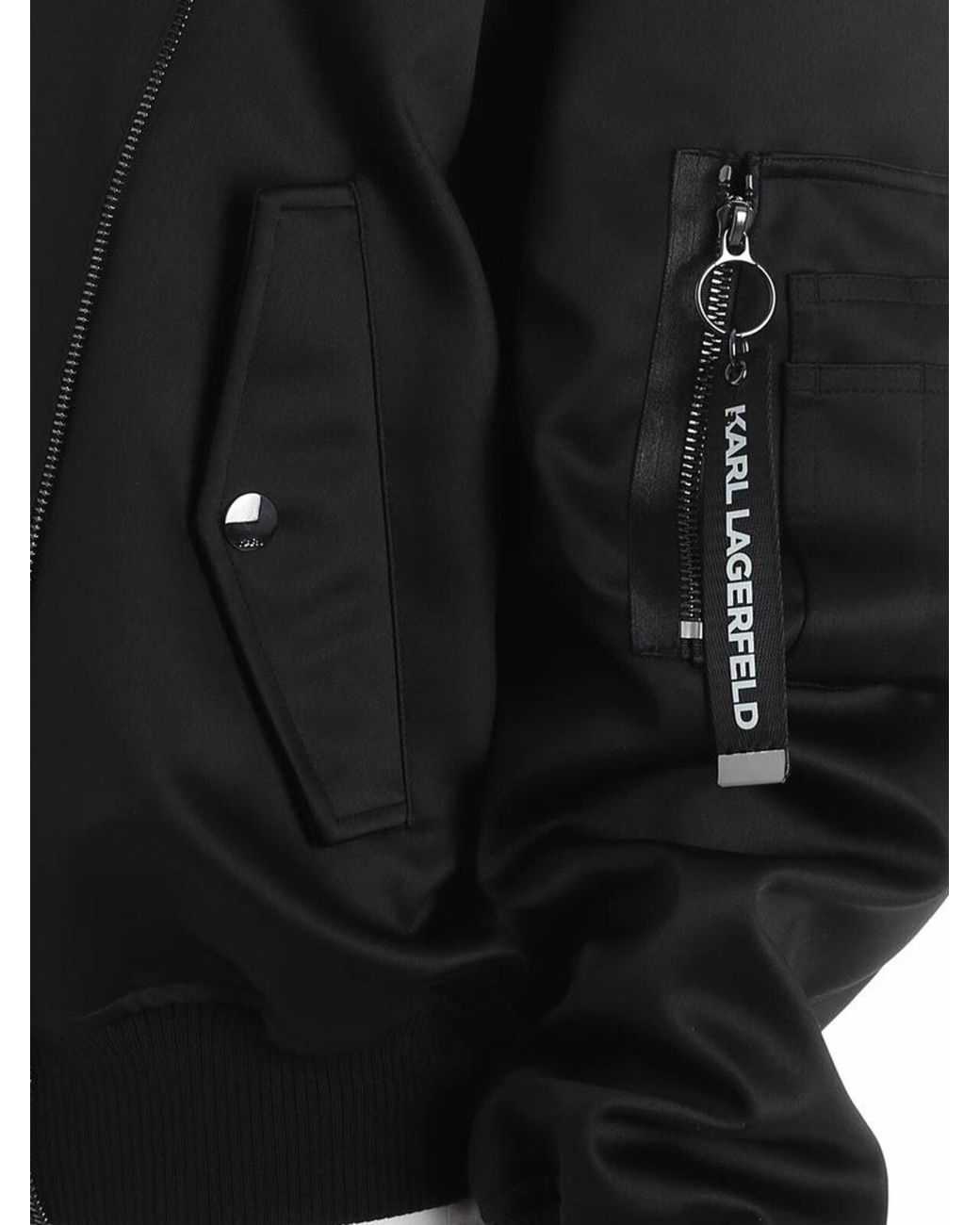 Karl Lagerfeld Black Oversize Bomber