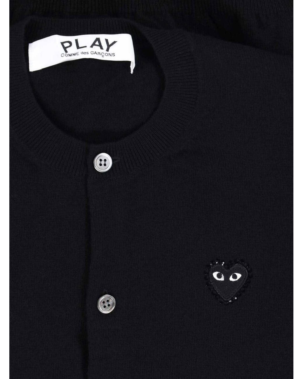 COMME DES GARÇONS PLAY Blue Wool Cardigan for men