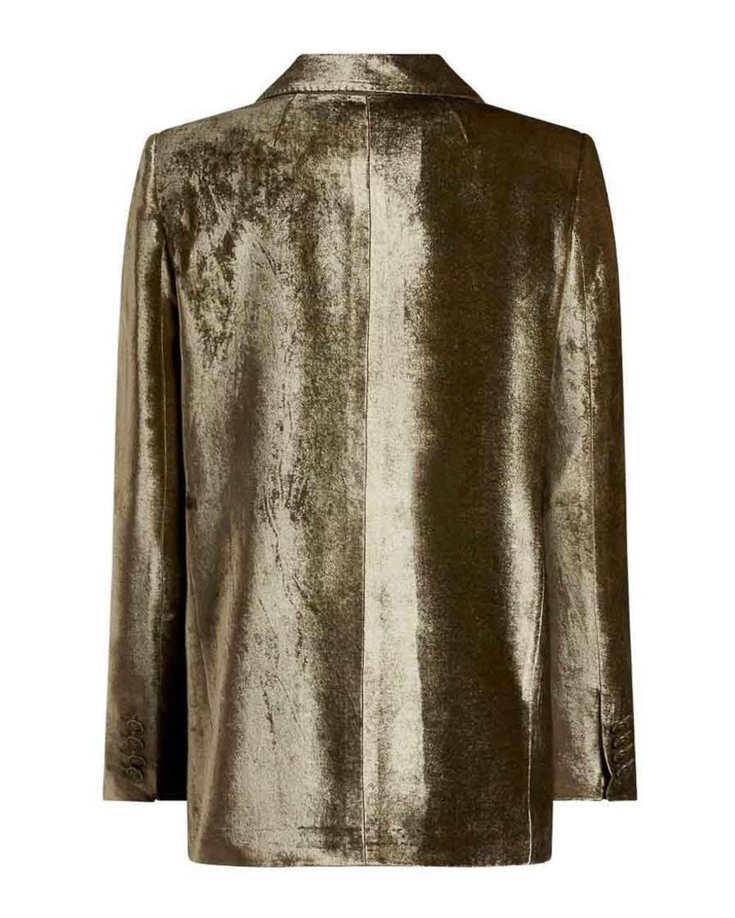 Etro Green Velvet Single-Breasted Blazer Jacket