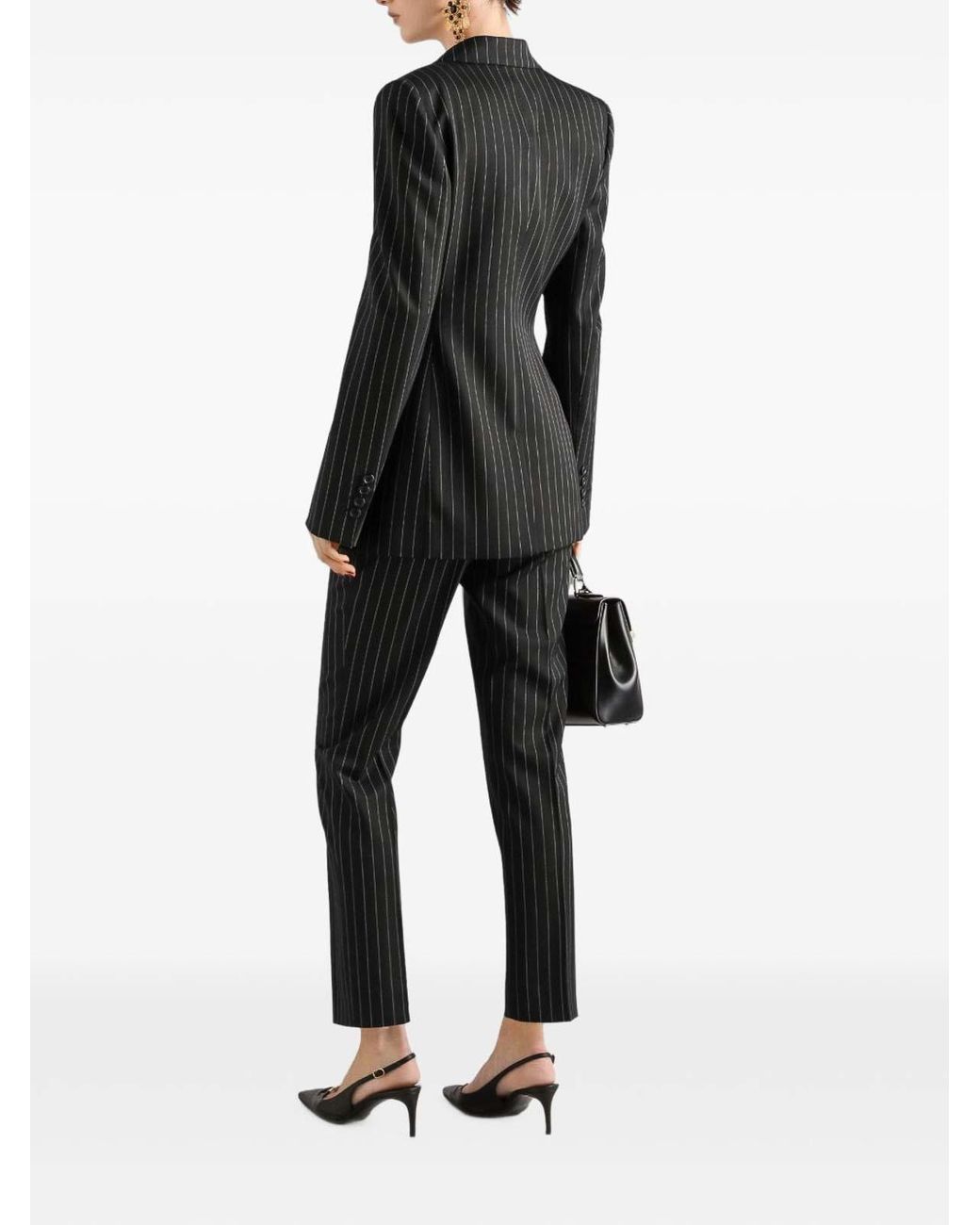 Dolce & Gabbana Black High-Waisted Wool Trousers