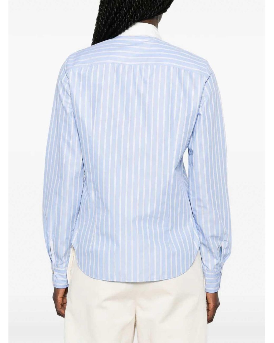 Forte_forte Blue Oxford Club Collar Shirt