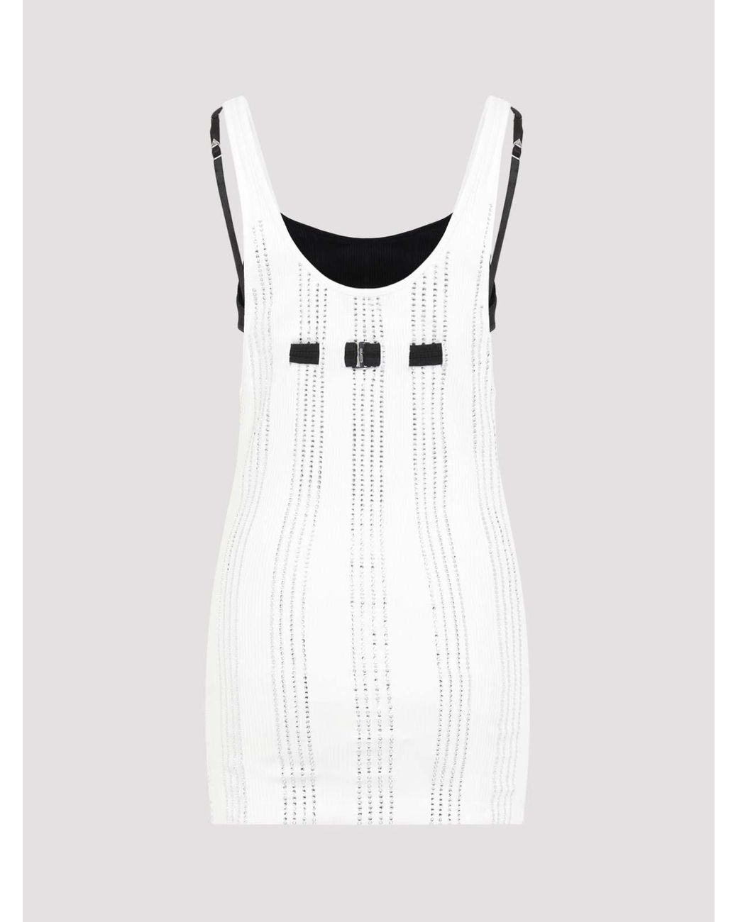 The Attico White Flat Ribbed Jersey Tank Top