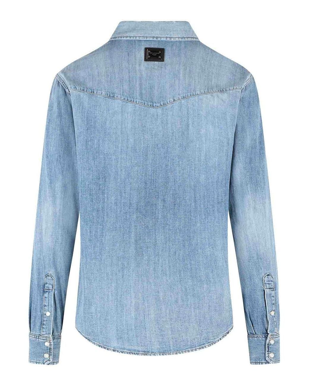 Dolce & Gabbana Blue Cotton Shirt for men