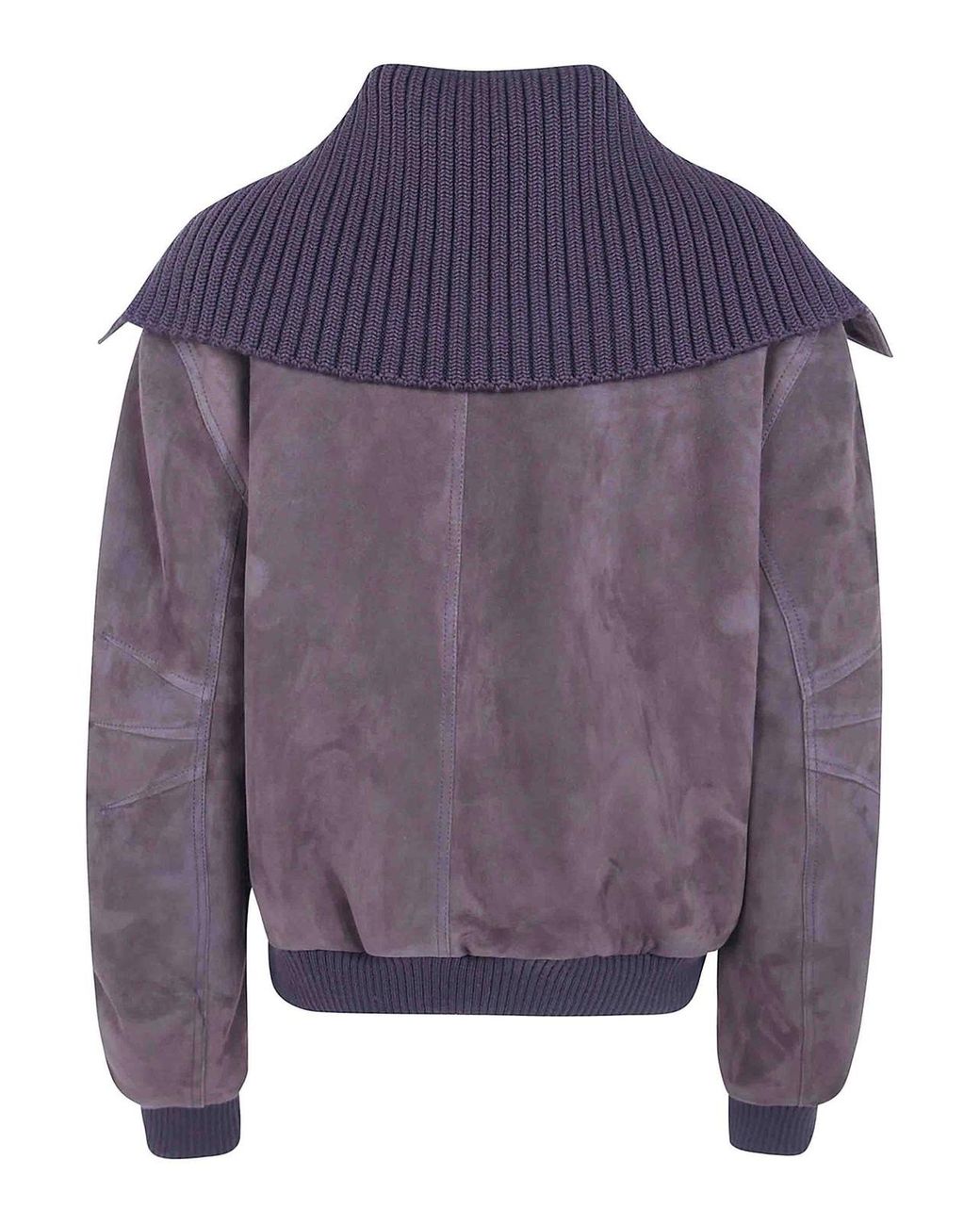 The Attico Purple Suede Bomber Jacket