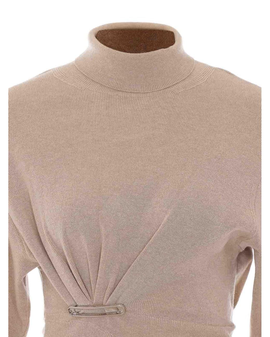 Lanvin Natural Draped Sweater