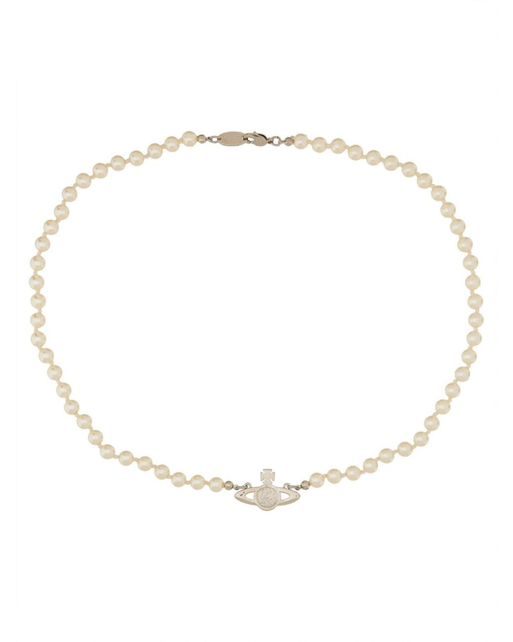 Vivienne Westwood White Mini Bas Relief Necklace