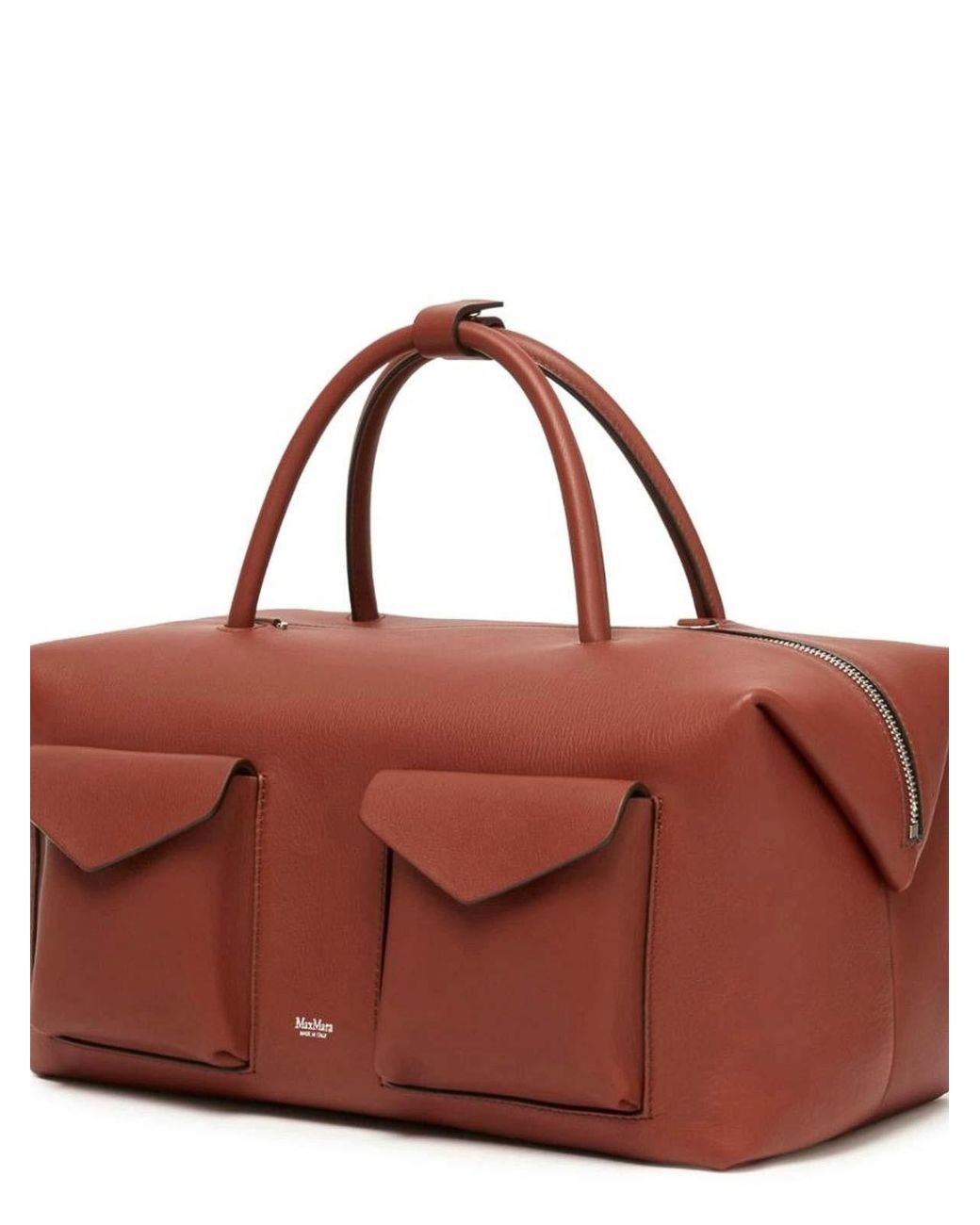 Max Mara Brown Large Leather Trunk With Pockets