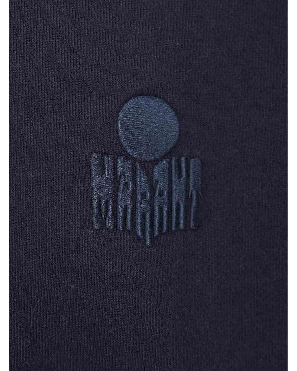 Isabel Marant Blue Matte Hoodie for men