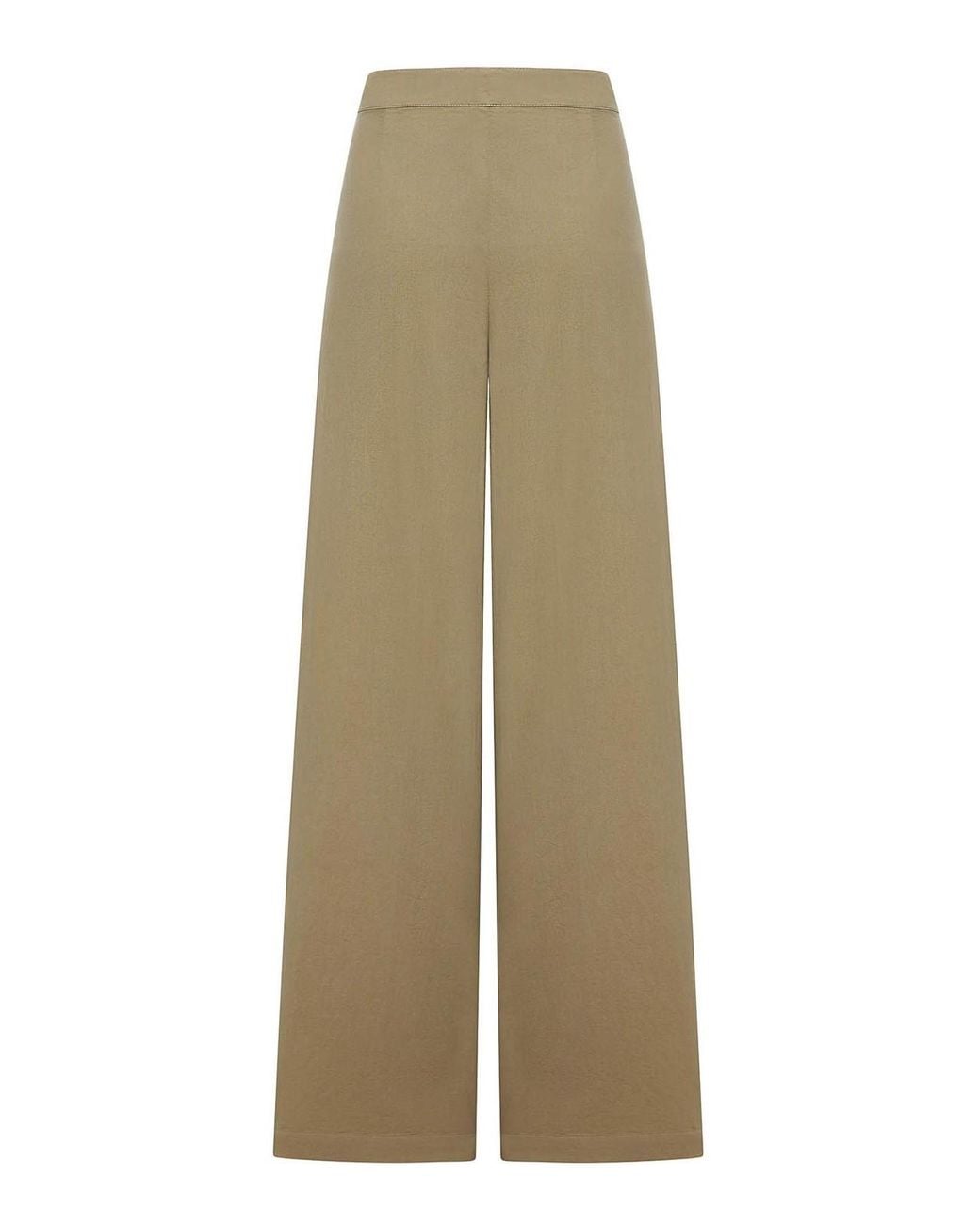 Dries Van Noten Natural Cement-Coloured Trousers With Pleats And Side Buttons